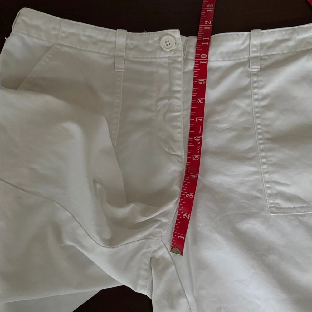 NEW YORK & COMPANY 100% COTTON JEAN SHORTS POCKETS CARGO UTILITY JORTS 12 WHITE